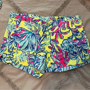 EUC Lilly Pulitzer Adie Shorts Size 4 Swim Up Lemon Drop Print